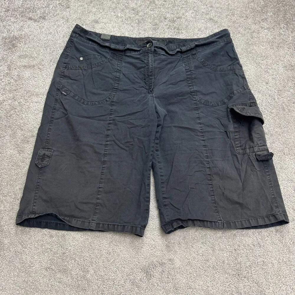 Zerres Outdoor Cargo Shorts Mens 48 Normal Faded Black Cotton Casual Camping